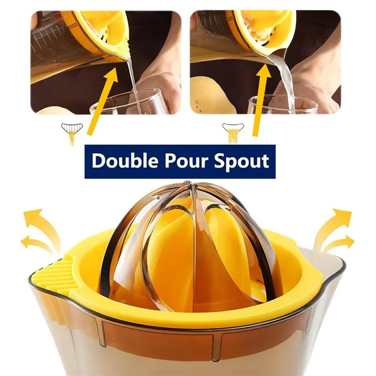 600ML Manual Plastic Juicer with Scale Measuring Cup Fruit Squeezer Orange Lemon Juicer Cup (BPA Free, No FDA)
