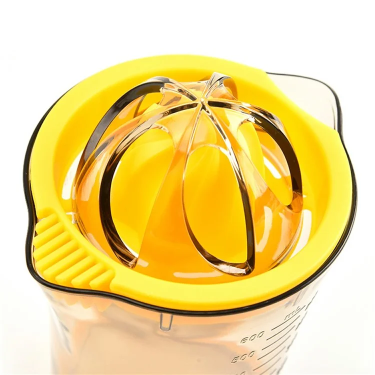 600ML Manual Plastic Juicer with Scale Measuring Cup Fruit Squeezer Orange Lemon Juicer Cup (BPA Free, No FDA)