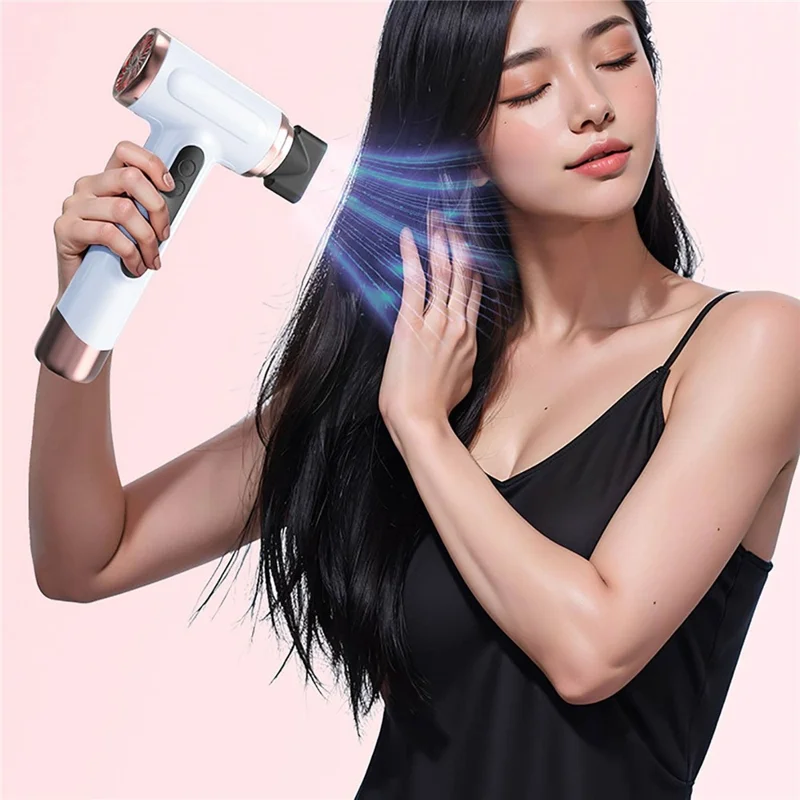 Cordless Ionic Hair Dryer 3 Mode Rechargeable Blow Dryer Travel Hair Dryer - White