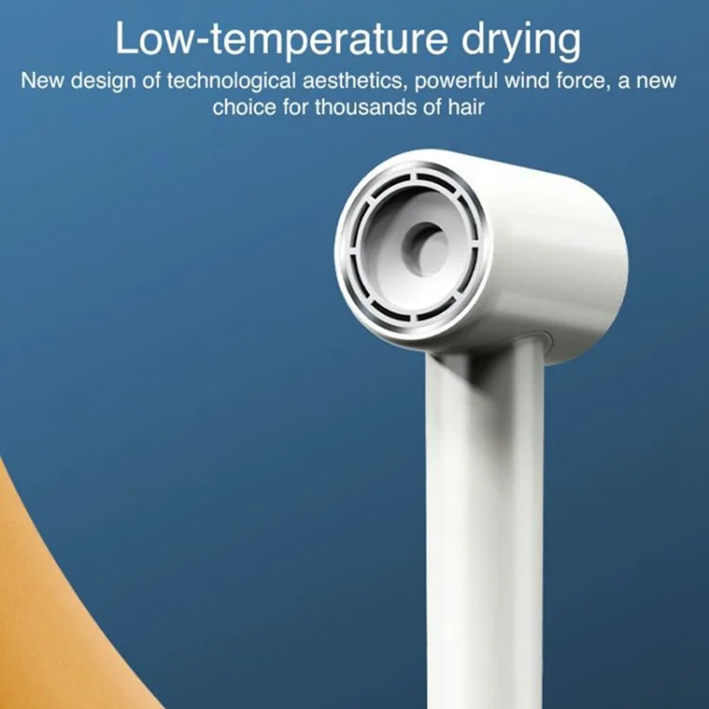 XM604 Bladeless High Speed Negative Ion Hair Dryer with LED Digital Display, EU Plug 1.8m Cable - White