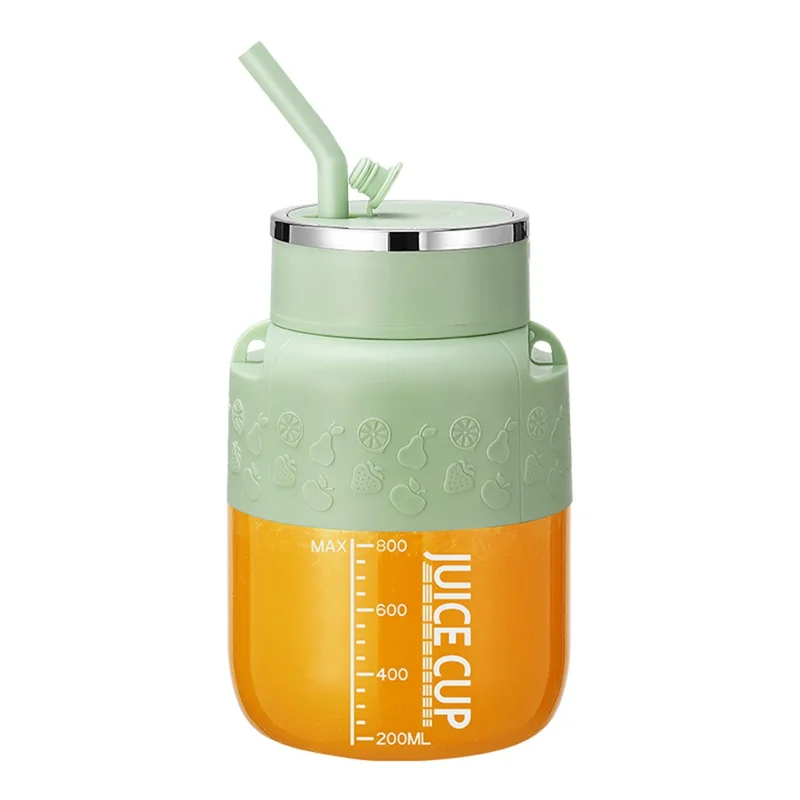 K2 Vaso Batidora Mini de 800ml, USB Recargable, Portátil, Inalámbrico, Batidora de Frutas Eléctrica (Sin BPA, Sin FDA) - Verde