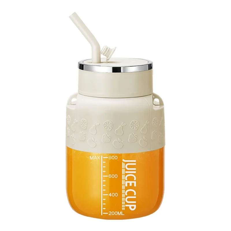K2 Liquidificador Portátil Sem Fio de 800ml para Frutas, Recarregável por USB - Bege (Livre de BPA, Sem Certificação FDA)