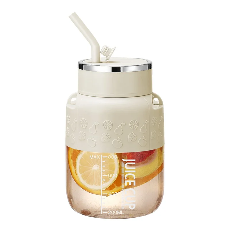 K2 Liquidificador Portátil Sem Fio de 800ml para Frutas, Recarregável por USB - Bege (Livre de BPA, Sem Certificação FDA)