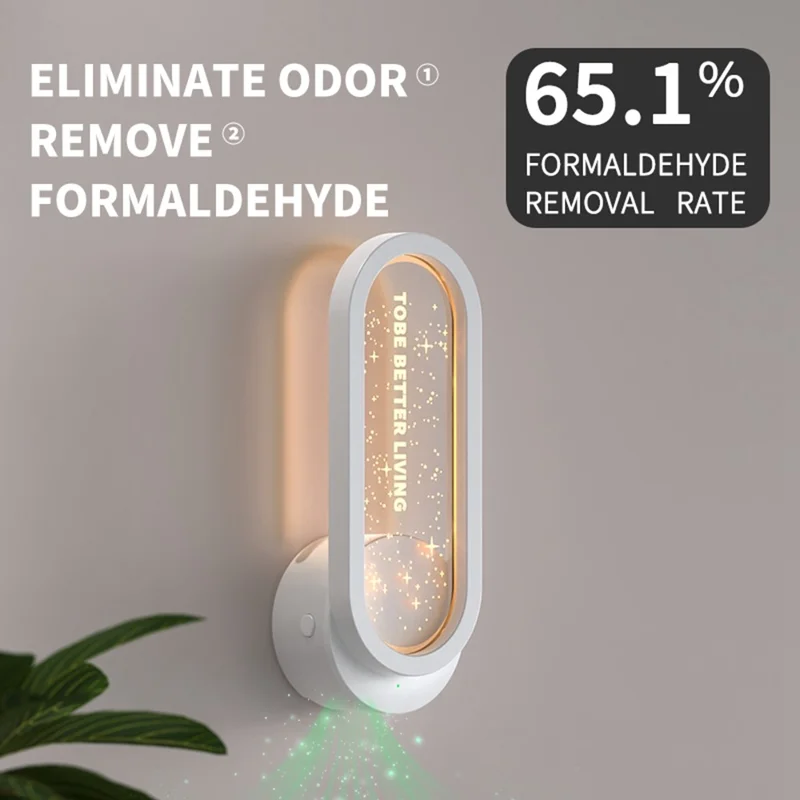 TS-29 Negative Ion Air Purifier Intelligent Frequency Conversion Mini Indoor Freshener for Formaldehyde  /  Smoke Removal - White  /  EU Plug