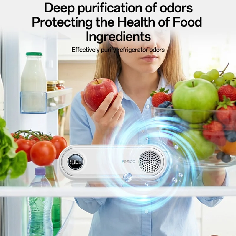 YESIDO EC33 Multi-functional Fridge Deodorizer 3 Modes Odor Eliminator Sterilizer for Refrigerator Shoe Cabinet - White