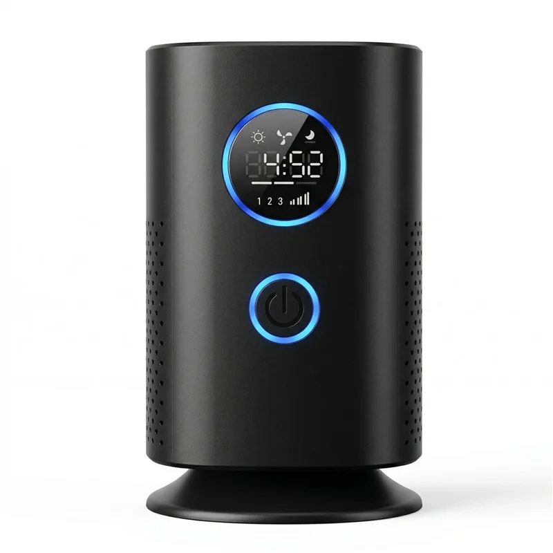H1 Purificateur d'air de bureau à ions négatifs, filtre HEPA, purificateur d'air rechargeable par USB pour maison, chambre, voiture - Noir