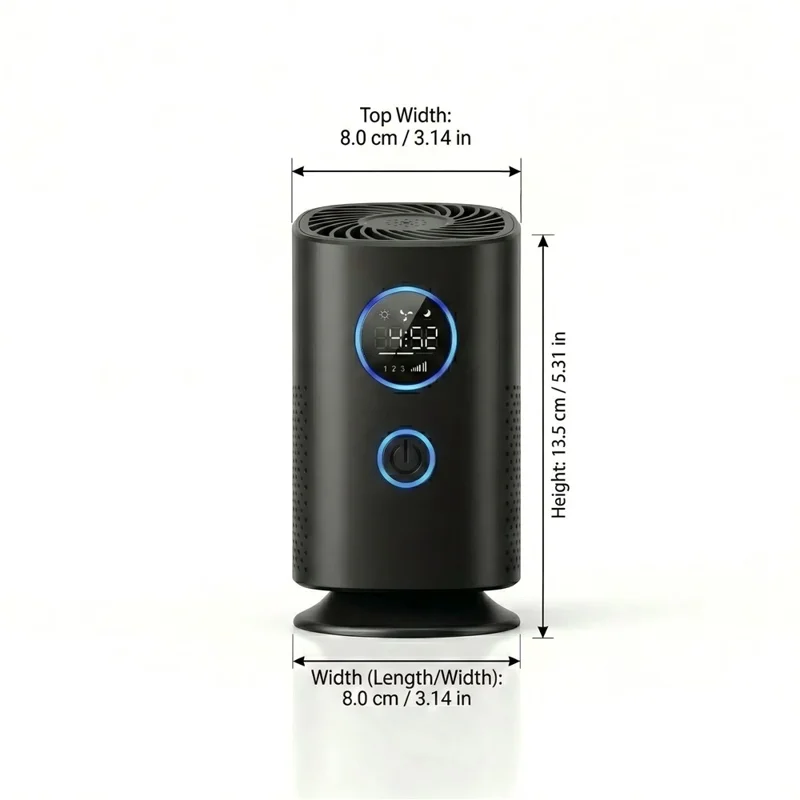 H1 Purificateur d'air de bureau à ions négatifs, filtre HEPA, purificateur d'air rechargeable par USB pour maison, chambre, voiture - Noir
