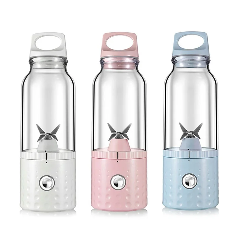 500ml Portable Blender USB Rechargeable Electric Juicer Cup for Smoothie (BPA Free, No FDA) - Pink