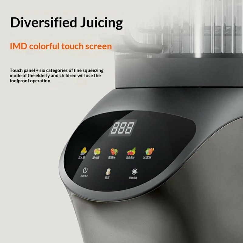 HURMA JB-M9 3L Kapacitet Automatisk Juicemaskine 156mm Stor Tilskeu 250W Kobbermotor Juicemaskine - Mørk Grå / EU Stik