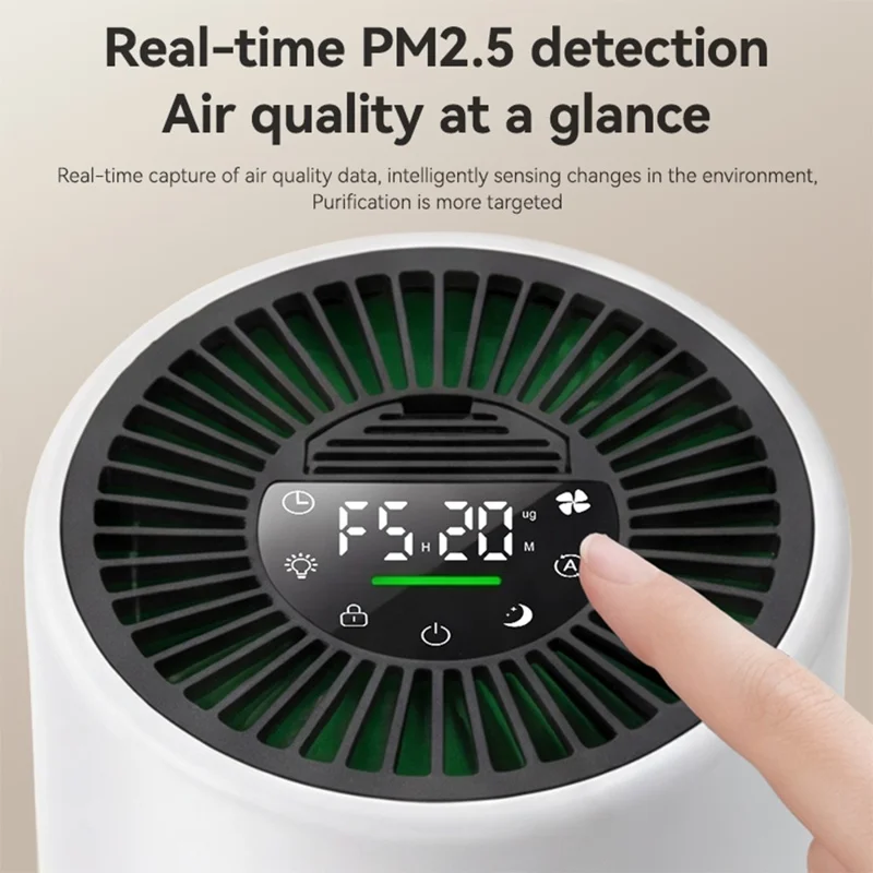 YESIDO EC39 Purificateur d'air de bureau 4 en 1 avec filtre, détection PM2.5 et modes multiples pour maison et bureau - Prise UE