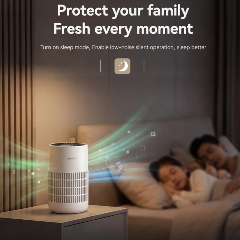 YESIDO EC39 Purificateur d'air de bureau 4 en 1 avec filtre, détection PM2.5 et modes multiples pour maison et bureau - Prise UE