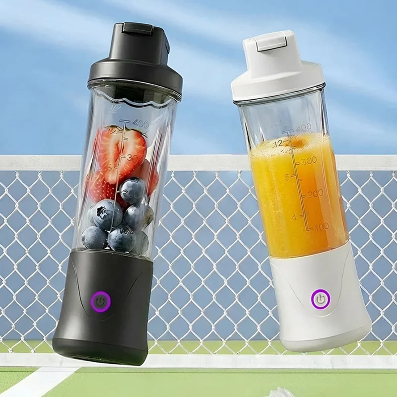 Copo Liquidificador BDL-010pro 7,4 V Recarregável 450 ml com 22 Lâminas 2 em 1 Copo de Água Portátil para Fitness (Sem BPA, Sem FDA) - Branco