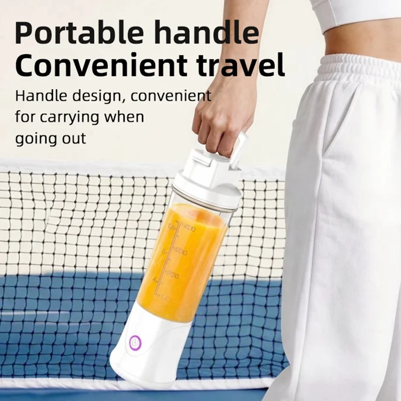 Copo Liquidificador BDL-010pro 7,4 V Recarregável 450 ml com 22 Lâminas 2 em 1 Copo de Água Portátil para Fitness (Sem BPA, Sem FDA) - Branco