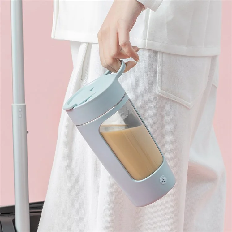 EQURA Copo Misturador de Proteína de Fitness Esportivo 650ml Garrafa de Café Elétrica Portátil com Carregamento USB Mixing Milkshake Cup (Sem Certificado FDA, Livre de BPA) - Preto 
