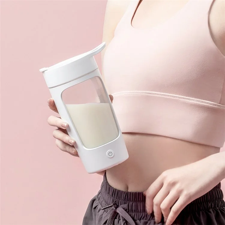 EQURA Copo Misturador de Proteína de Fitness Esportivo 650ml Garrafa de Café Elétrica Portátil com Carregamento USB Mixing Milkshake Cup (Sem Certificado FDA, Livre de BPA) - Preto 