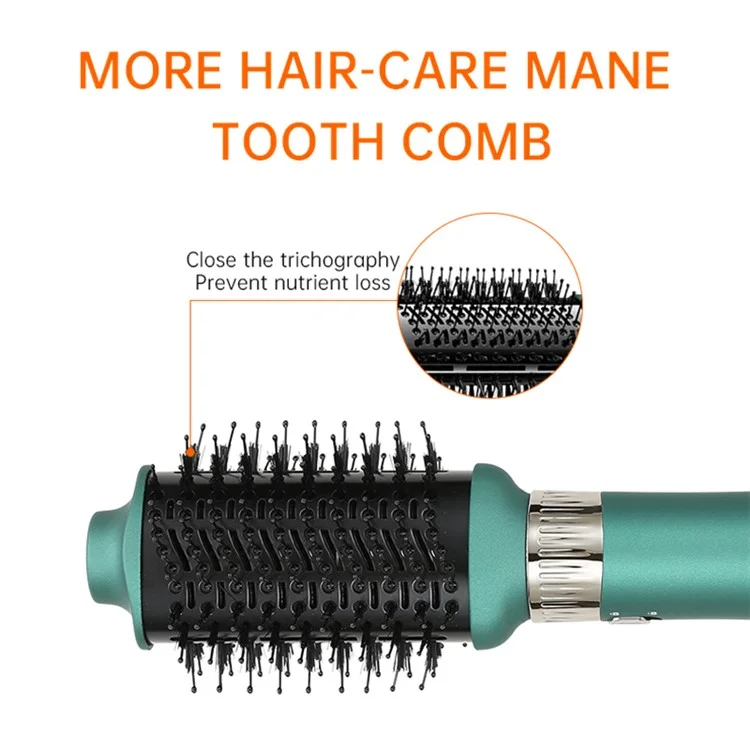 VGR V-493 Hot-Air Hair Brush 4-In-1 Negative Ionic Electric Hot Air Comb with Detachable Hair Curler Straightener Comb Heads (EU Plug)