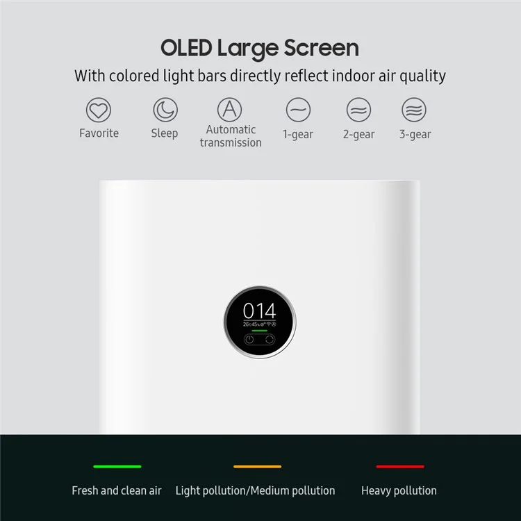 XIAOMI Purificador de Ar Inteligente 4 Pro com Tela de Toque OLED, Limpador de Ar Poderoso para Casa (Plugue da UE)