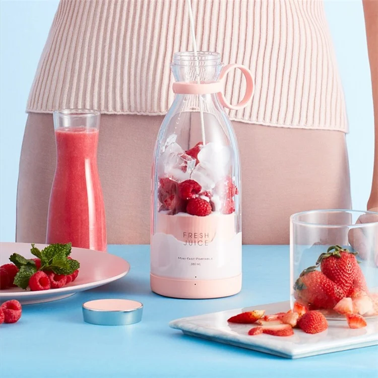 USB-Magnetladegerät 350 ml Mixer 4 Klingen Entsafter Becher Mini-Shaker-Mixer (BPA-frei, nicht FDA-zertifiziert) - Weiß