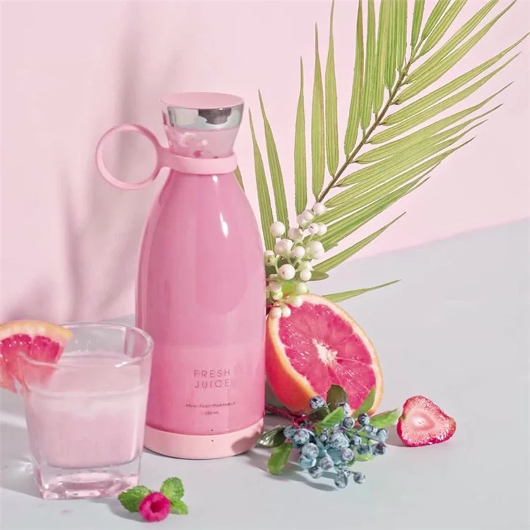 USB-Magnetladegerät 350 ml Mixer 4 Klingen Entsafter Becher Mini-Shaker-Mixer (BPA-frei, nicht FDA-zertifiziert) - Weiß