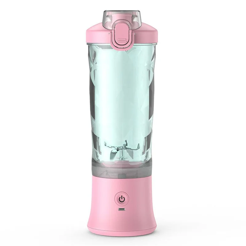 A9 Portable Blender Multi-functional Battery-Powered 600ml Mini Blender Juicer Cup (No FDA, BPA-Free) - Deep Pink