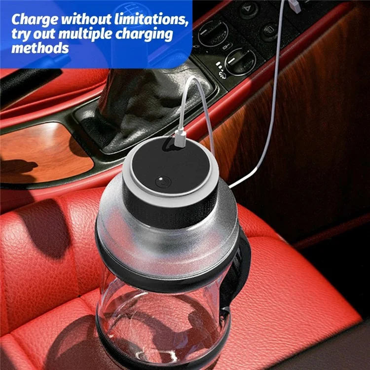 Mélangeur de jus en plastique AS A10 USB rechargeable Bouteille d'eau (sans BPA, certifié FDA) - Blanc