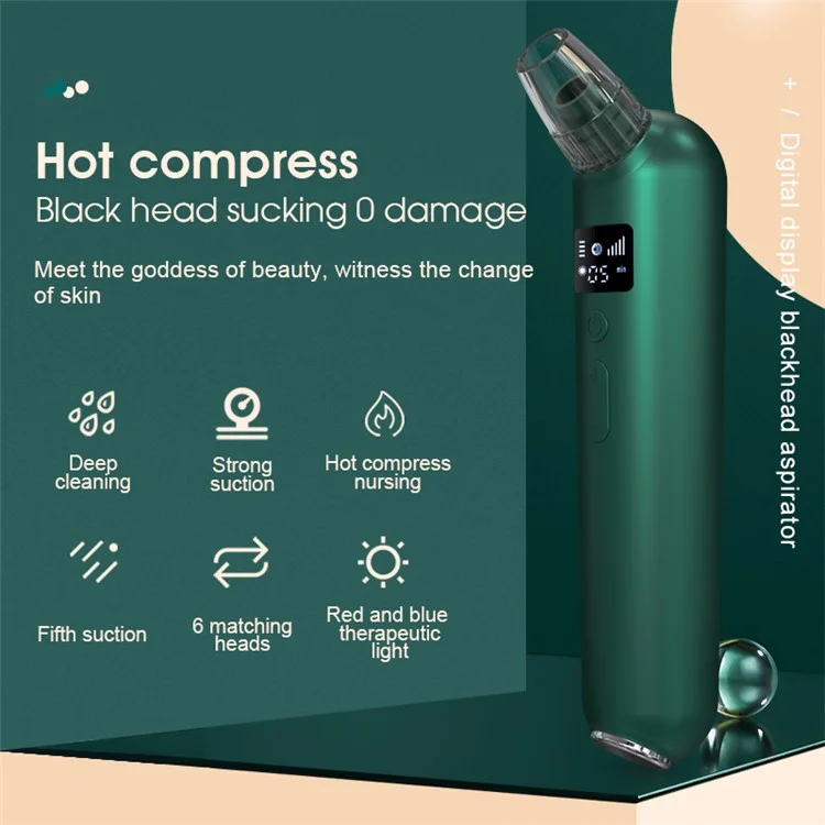 HX-04 Facial Blackhead Remover Electric Acne Vacuum Cleaner Black Spots Pore Cleaning Tool - White