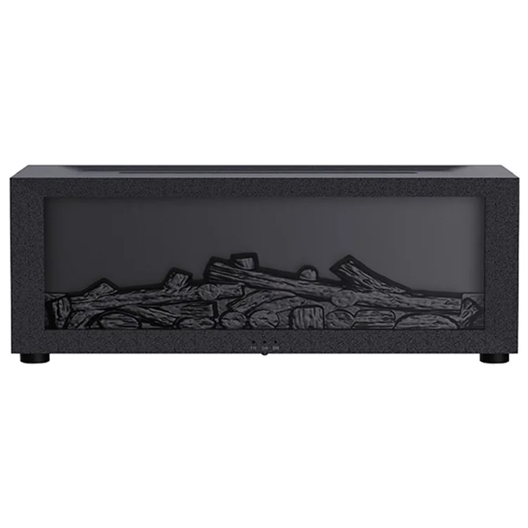 Humidificador de Difusor de Aromaterapia con Efecto de Llama de Chimenea Simulada y Luz de Escritorio Colorida - Negro