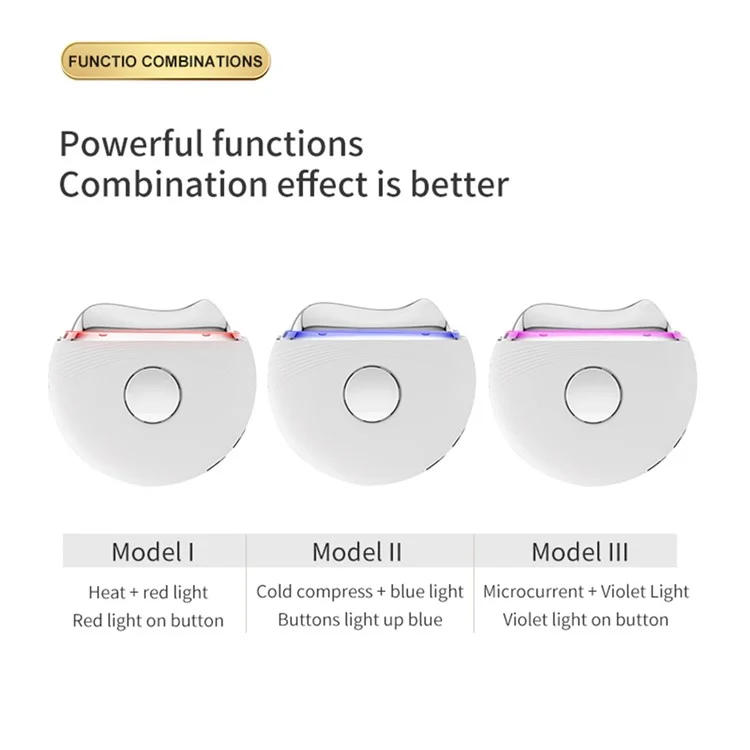 GS02 Hot Cold Microcurrent Face Neck Beauty Instrument Vibration Massage LED Red Blue Light Scraping Device - White