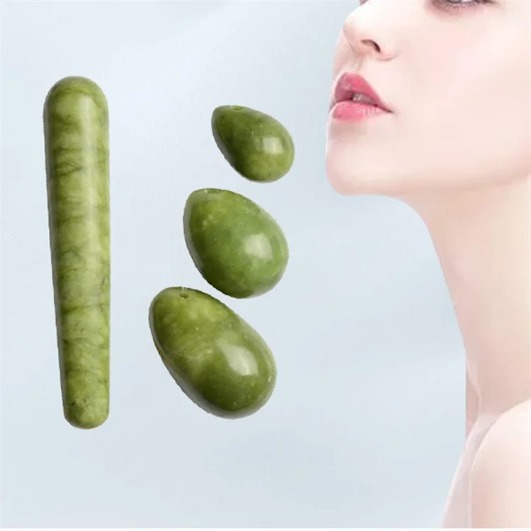 Jade Eggs Massage Stick Beauty Roller Face Massager Massager Herramientas De Salud Set