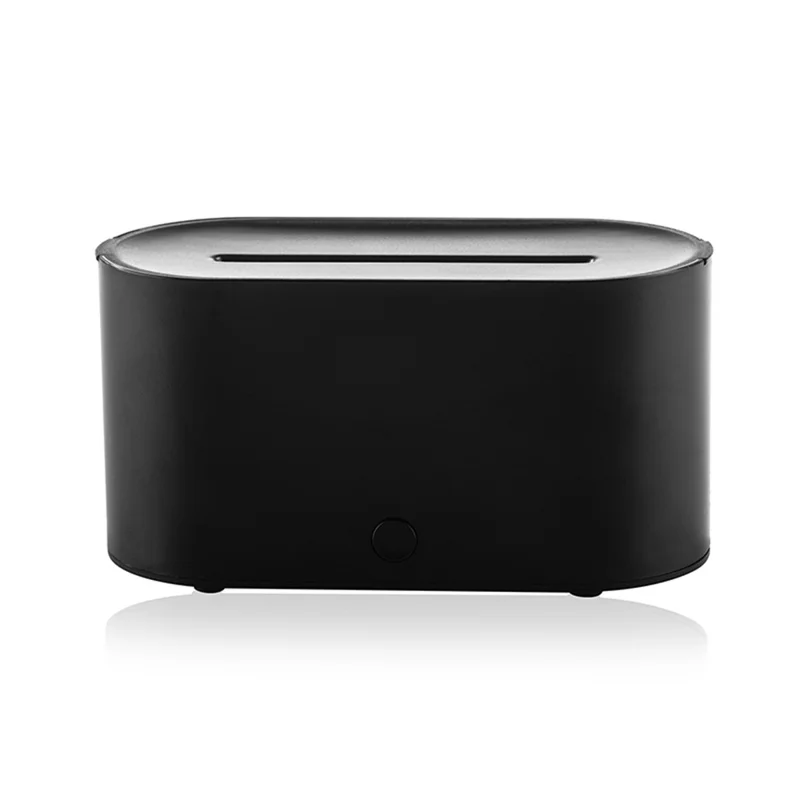 HY02 Flame Aroma Diffuser Mini Humidifier with Colorful Breathing Light - Black