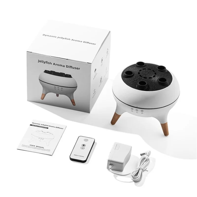 Jellyfish Design Dynamic RC Humidifier Multi-Spray Aroma Diffuser with Colorful Lights - EU Plug