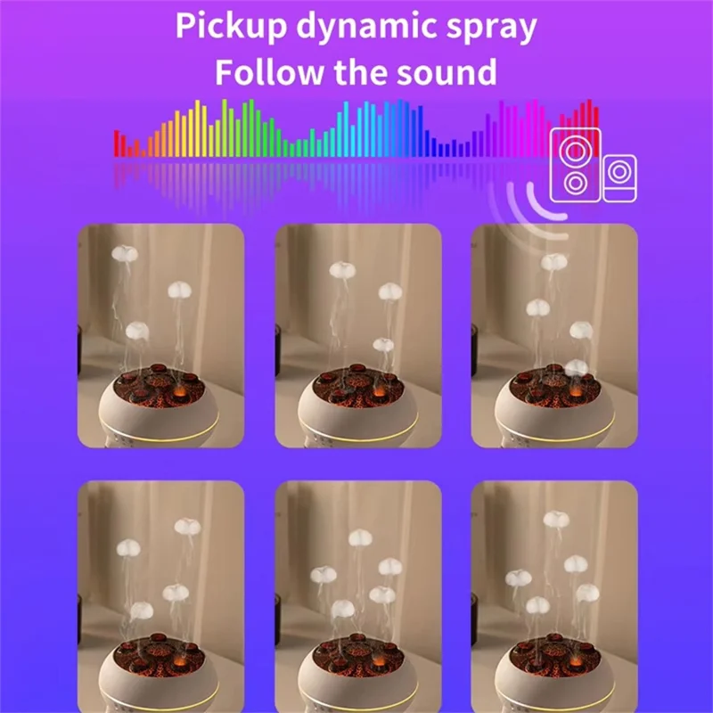Jellyfish Design Dynamic RC Humidifier Multi-Spray Aroma Diffuser with Colorful Lights - EU Plug