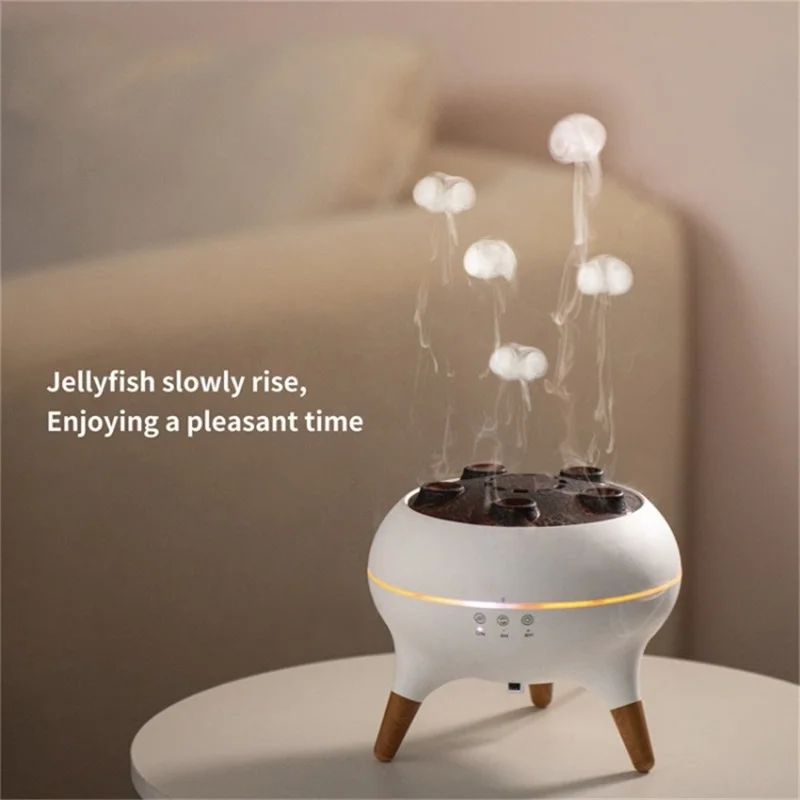 Jellyfish Design Dynamic RC Humidifier Multi-Spray Aroma Diffuser with Colorful Lights - EU Plug