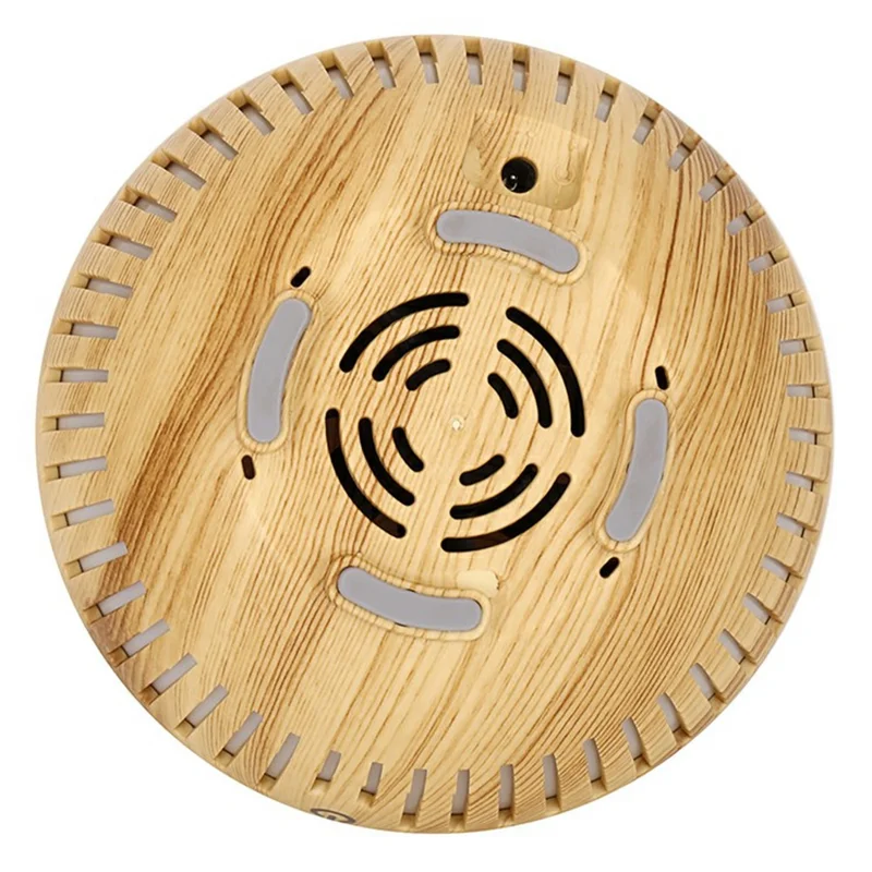 Desktop Humidifier Automatic Power Off 160ML Wood Grain Diffuser with Ambient Night Light - Style B-Brown / UK Plug