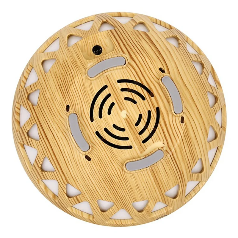 Desktop Humidifier Automatic Power Off 160ML Wood Grain Diffuser with Ambient Night Light - Style C-Black / EU Plug