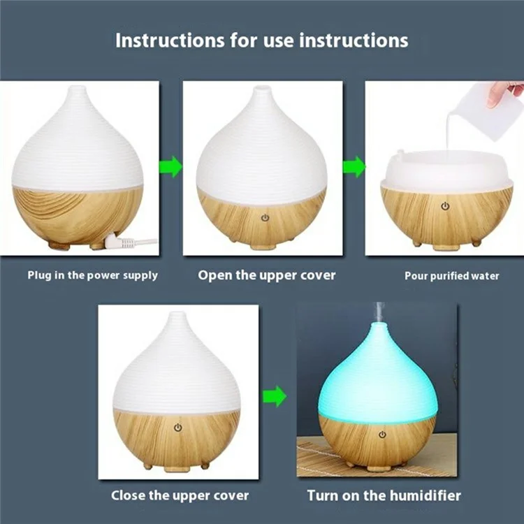 160ML Desktop Humidifier Quiet Essential Oil Diffuser with Ambient Night Light for Bedroom Office - Style A-Brown / US Plug