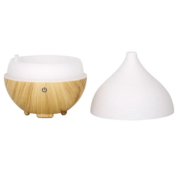160ML Desktop Humidifier Quiet Essential Oil Diffuser with Ambient Night Light for Bedroom Office - Style A-Brown / US Plug