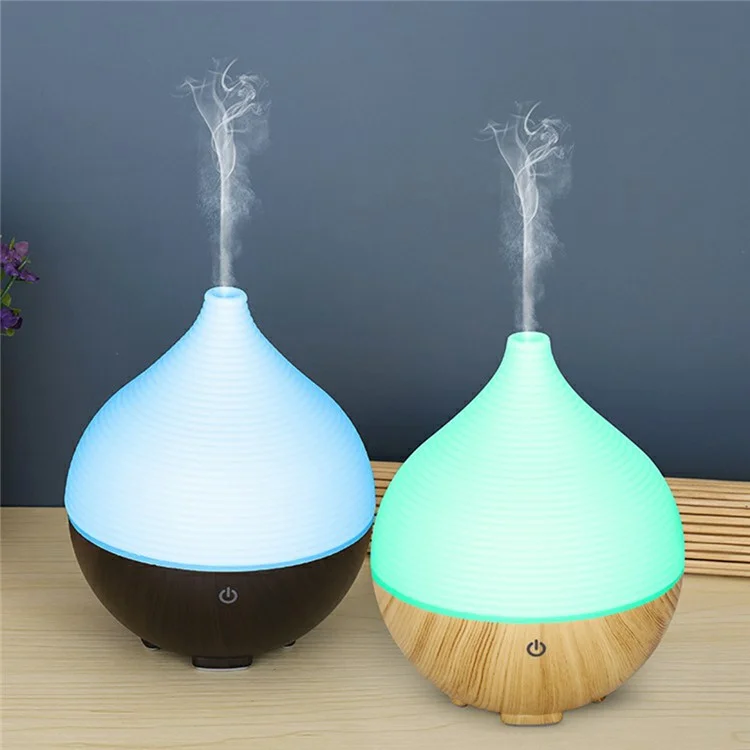 160ML Desktop Humidifier Quiet Essential Oil Diffuser with Ambient Night Light for Bedroom Office - Style A-Brown / US Plug