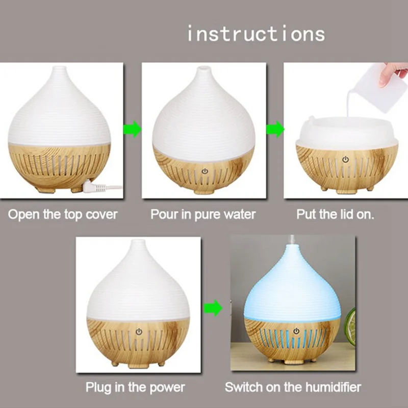 160ML Desktop Humidifier Quiet Essential Oil Diffuser with Ambient Night Light for Bedroom Office - Style B-Black / US Plug