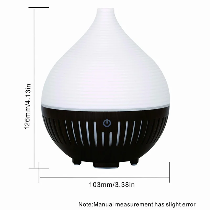 160ML Desktop Humidifier Quiet Essential Oil Diffuser with Ambient Night Light for Bedroom Office - Style B-Black / US Plug