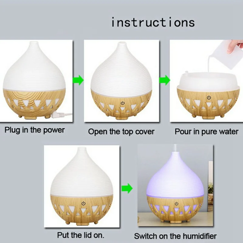 160ML Desktop Humidifier Quiet Essential Oil Diffuser with Ambient Night Light for Bedroom Office - Style C-Brow / UK Plug