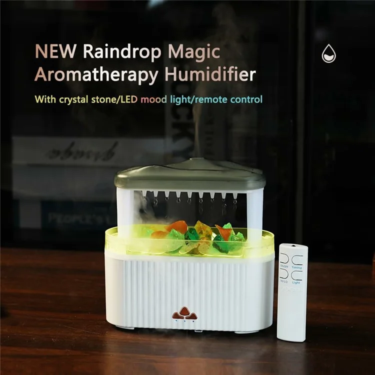 12W Crystal Humidifier Aromatherapy Diffuser 250ml Smart Remote Control Portable Automatic Diffuser - V178 Whale EU Plug