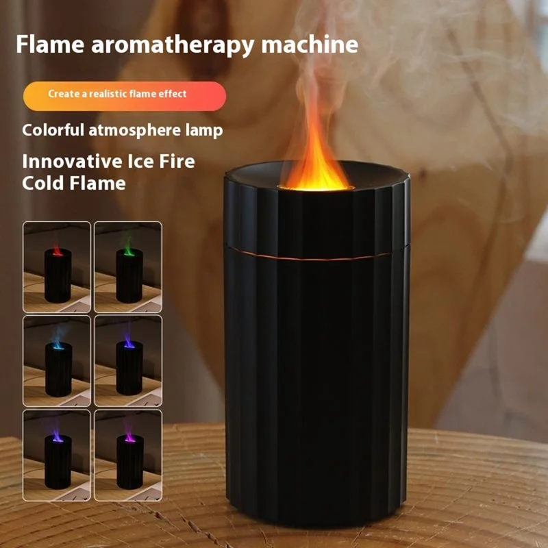 A1 Creative Colorful Flame Light Aroma Diffuser Home Office Car Air Humidifier - White