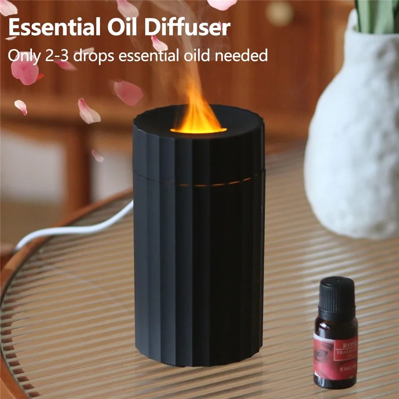 A1 Creative Colorful Flame Light Aroma Diffuser Home Office Car Air Humidifier - White