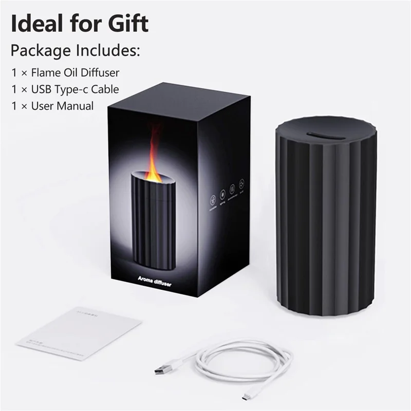 A1 Creative Colorful Flame Light Aroma Diffuser Home Office Car Air Humidifier - White