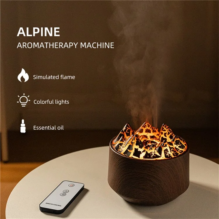 HY03 Colorful Light Essential Oil Aroma Diffuser Home Office Air Humidifier - Light Brown