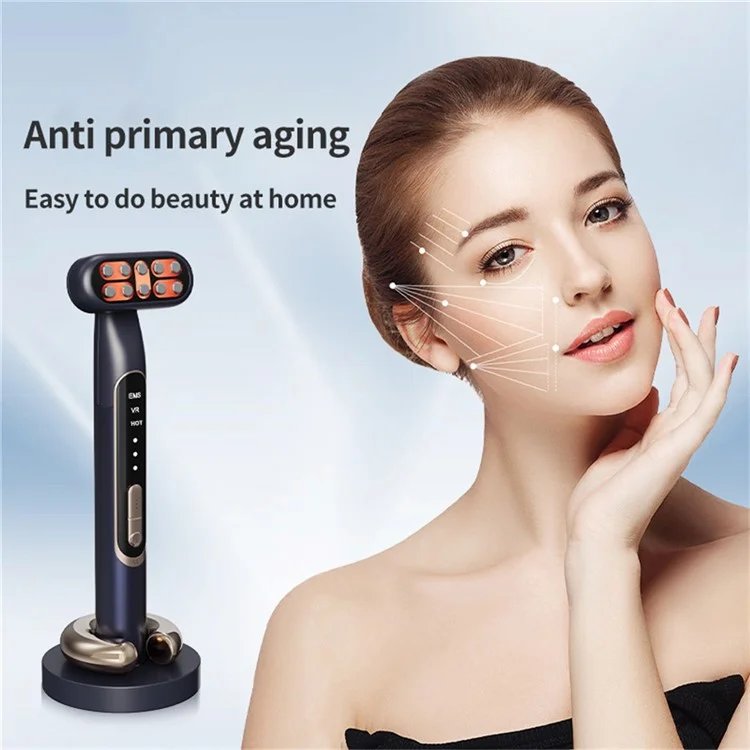 MY-606 9 Color LED Phototherapy EMS Eye Massager Heating Vibration Eye Beauty Device - Blue