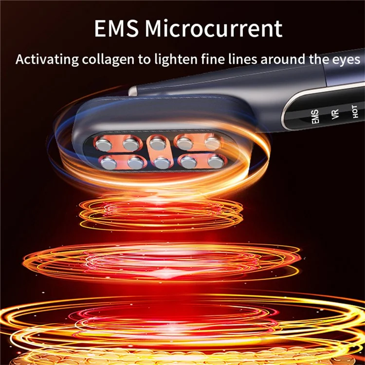 MY-606 9 Color LED Phototherapy EMS Eye Massager Heating Vibration Eye Beauty Device - Blue