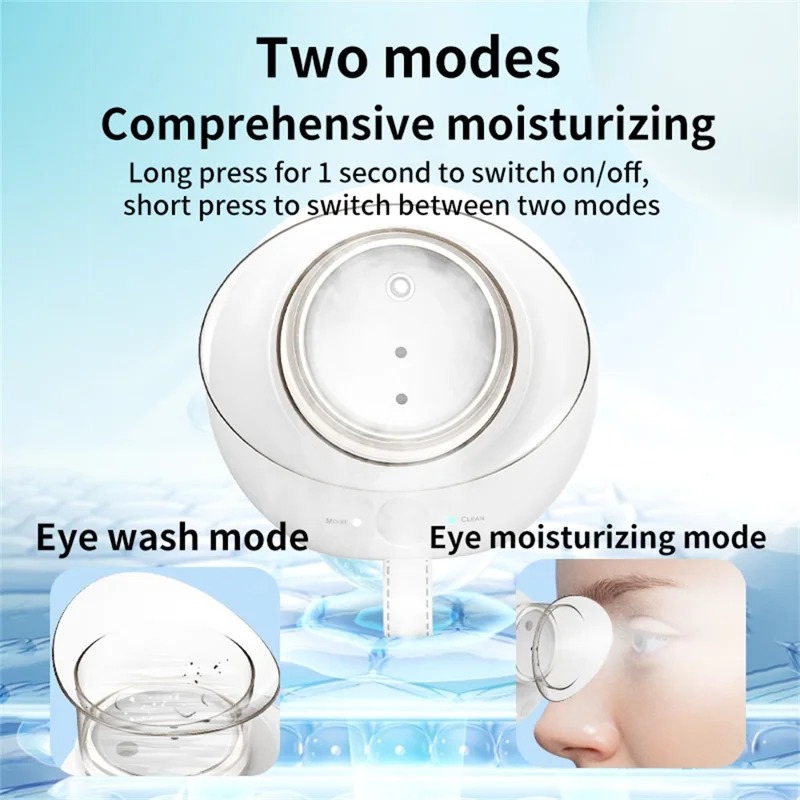 XY-3013 2-in-1 Eye Wash Mist Spray Spa Care Relieve Eye Fatigue Dryness Dual Mode Eye Moisturizer - White