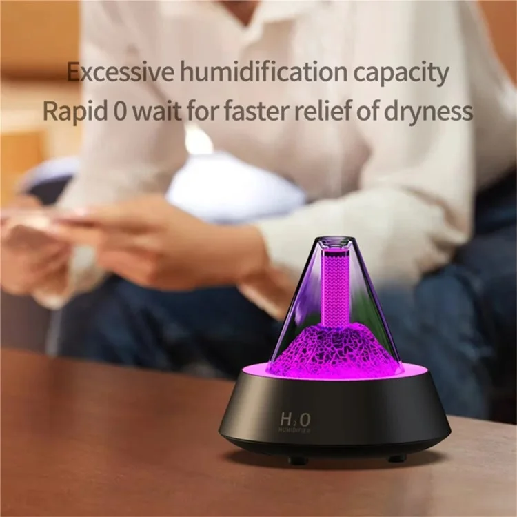 Creative Aromatherapy Machine Air Humidifier Home Ultrasonic Atomizer - Volcanic Lava / Black
